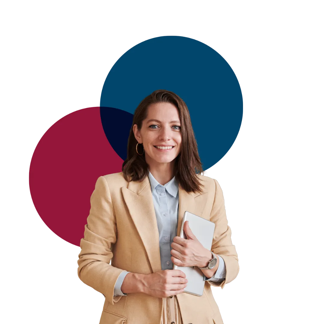 Childcare professional holding a tablet, representing daycare and childcare worker screening