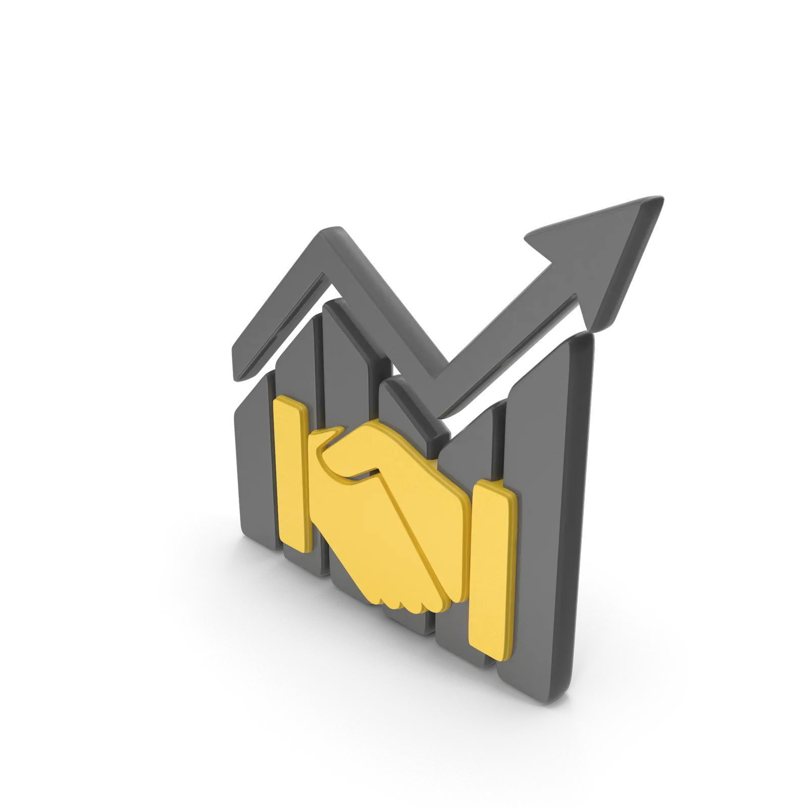 Workforce monitoring growth chart with rising arrow and partnership handshake