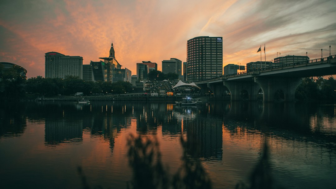 Hartford skyline and riverfront in Connecticut