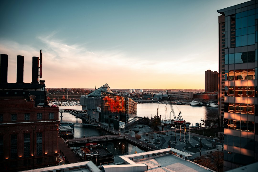 Baltimore Inner Harbor skyline in Maryland