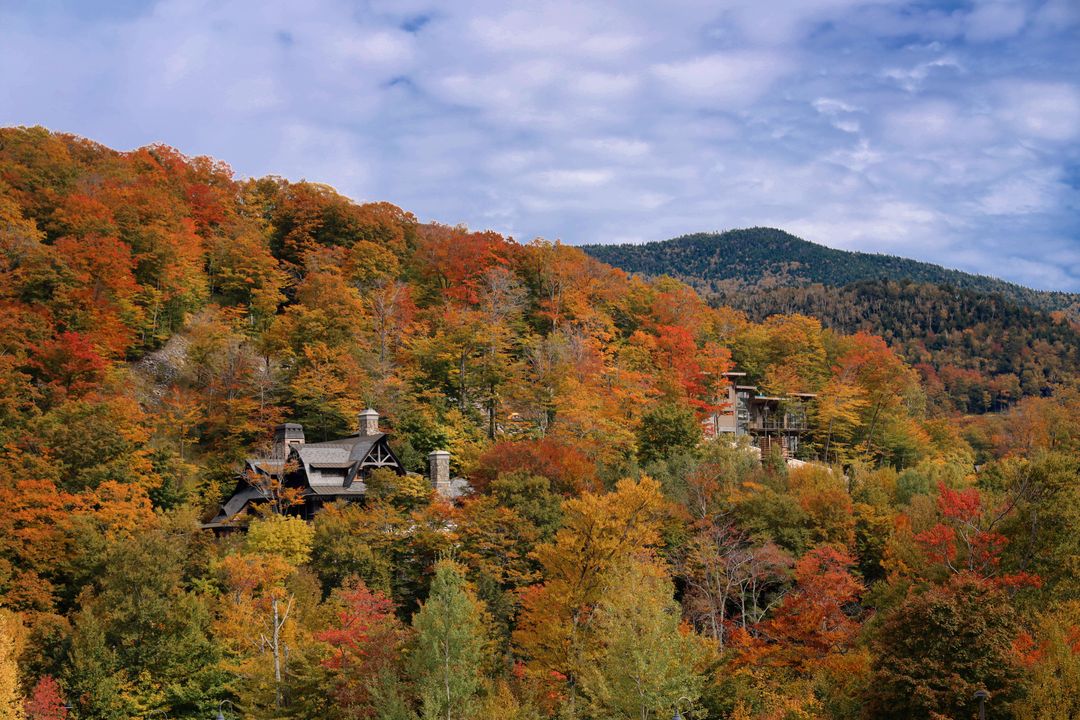 Autumn foliage across the Green Mountains in Vermont