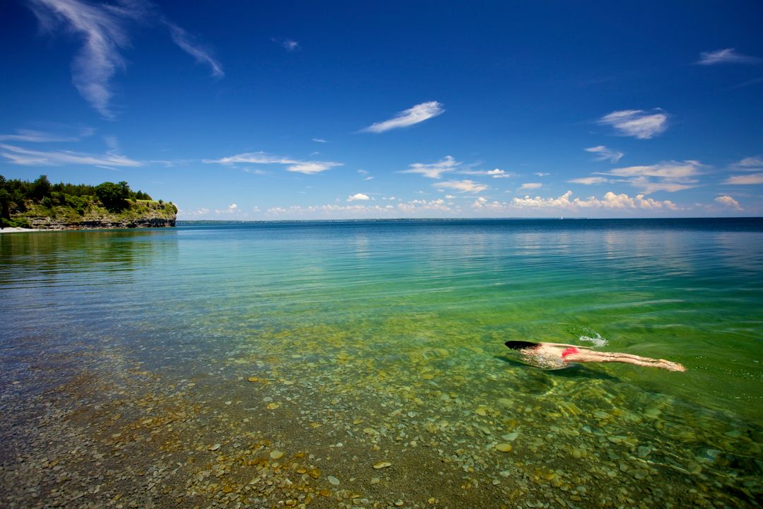 Lake Michigan shoreline in Wisconsin